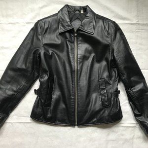 Black leather jacket